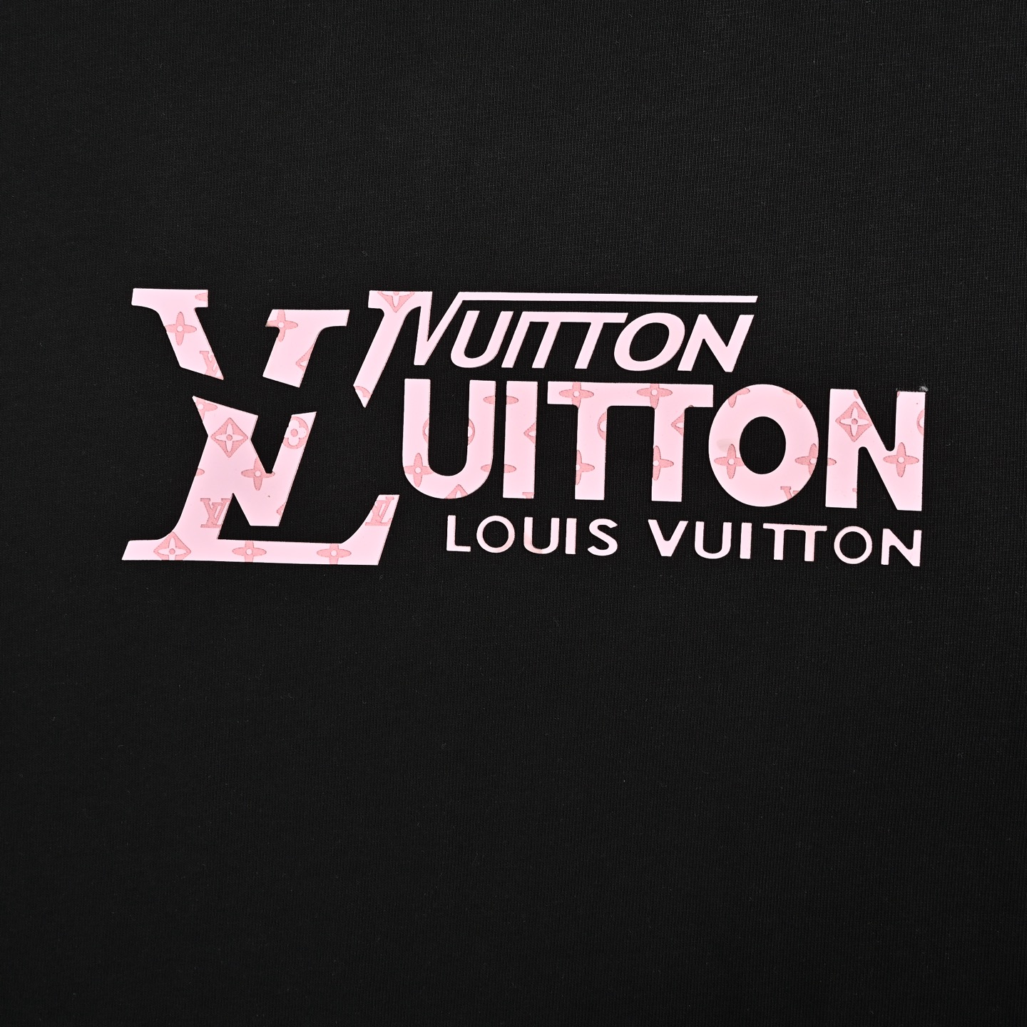 Louis Vuitton 25ss pink lettering short sleeves