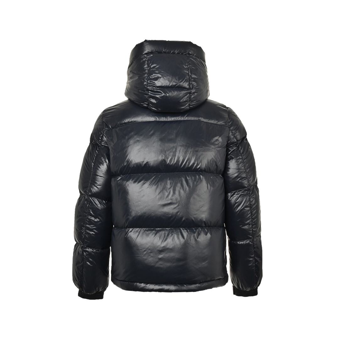 Moncler Montbeliard placket color stripe hooded down jacket