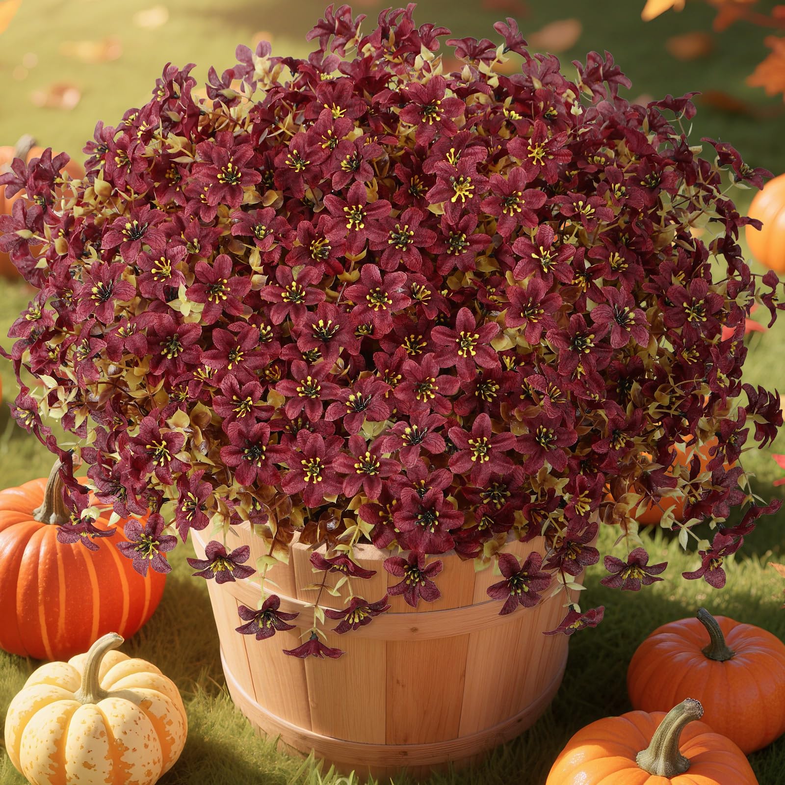 💥ON SALE💥Artificial Fall Mums Flowers for Outdoors, UV resistant, Waterproof, Windproof