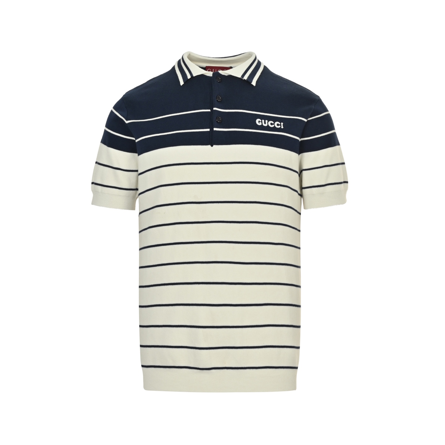 Gucci 25ss striped knitted Polo short-sleeved