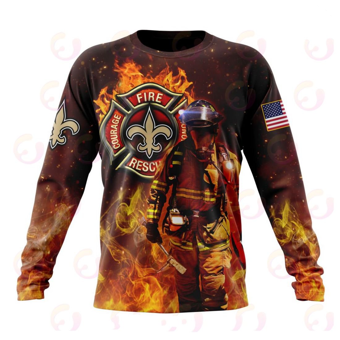NEW ORLEANS SAINTS HONOR FIREFIGHTERS – FIRST RESPONDERS 3D HOODIE