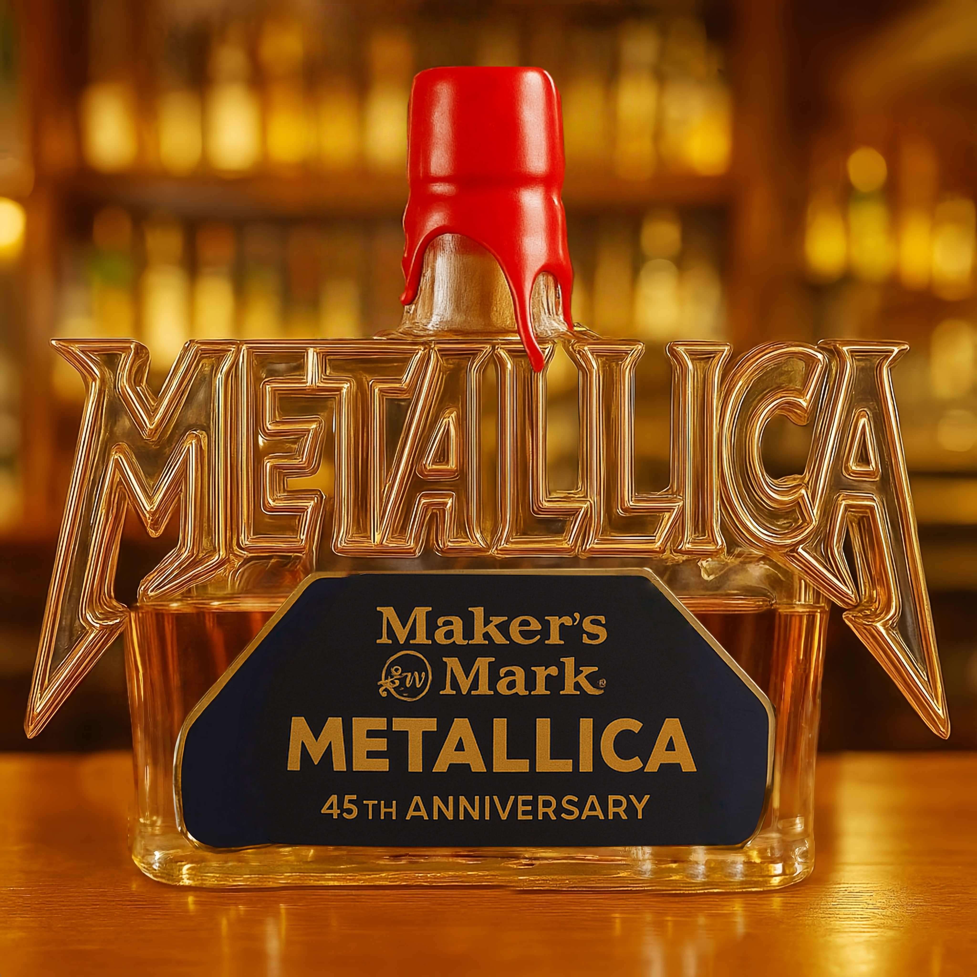 Metallica 45th Anniversary Whiskey Bottle