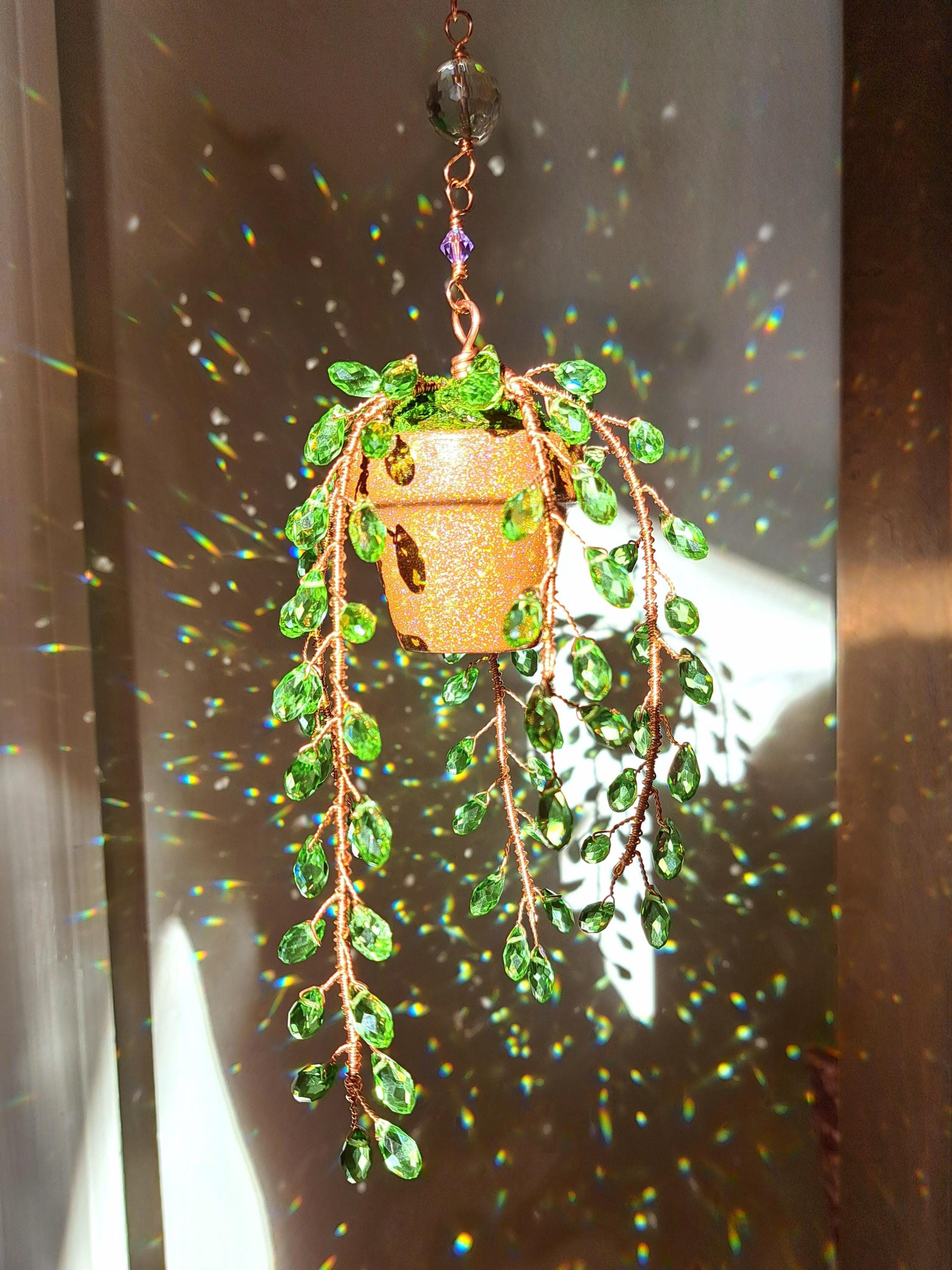 🔥ON SALE ALERT!🔥Forever Succulent, Beaded Suncatcher, Crystal Decor, Plant Decor