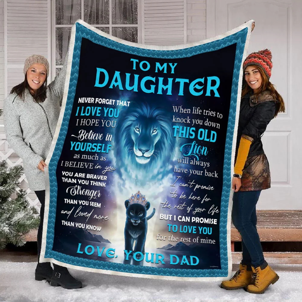 Dad To Daughter, This Old Lion Will Always Have Your Back Sofa Throw Blanket