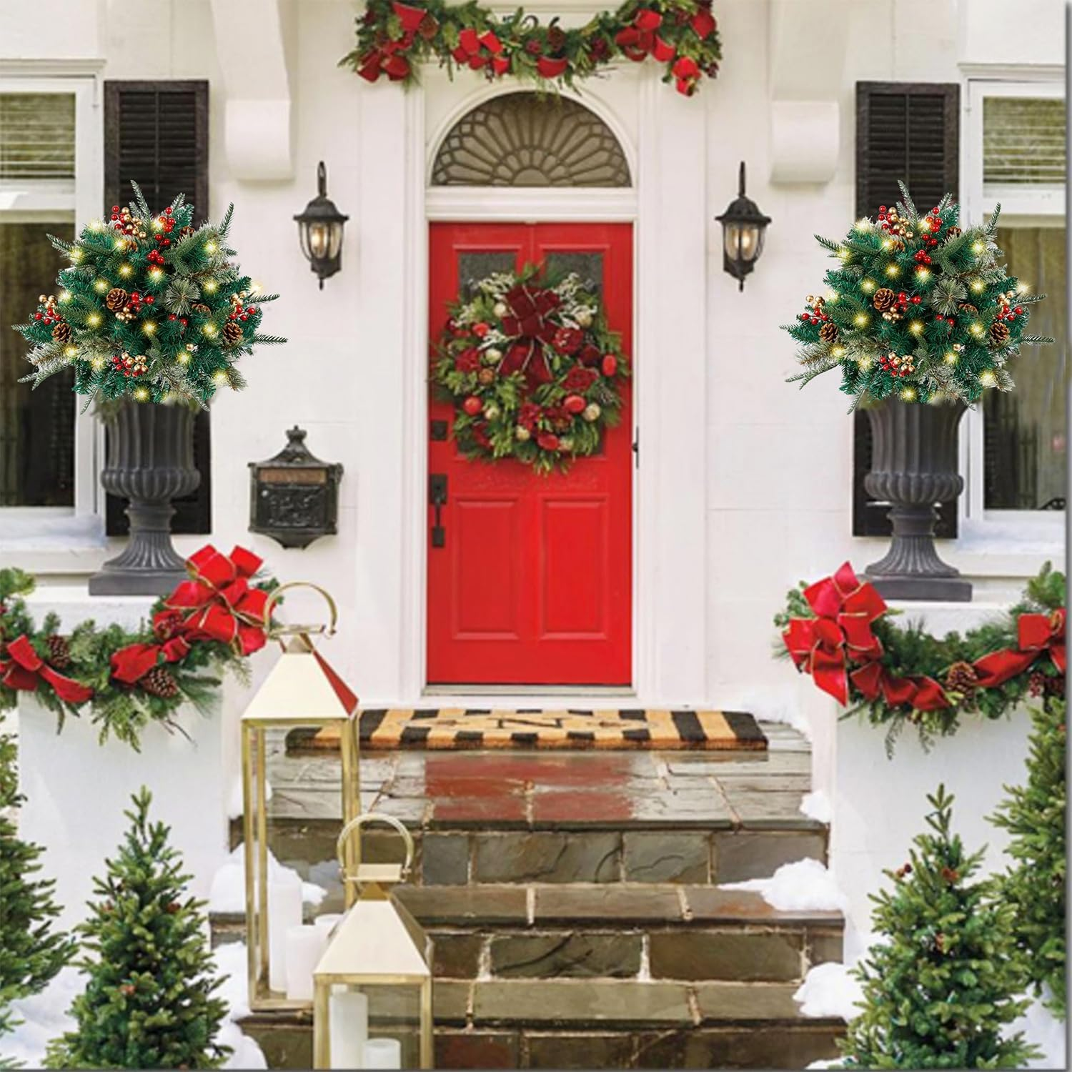 复制🎄CHRISTMAS ON SALE🔥Pre-lit Artificial Christmas Tree Feel Real Urn Filler