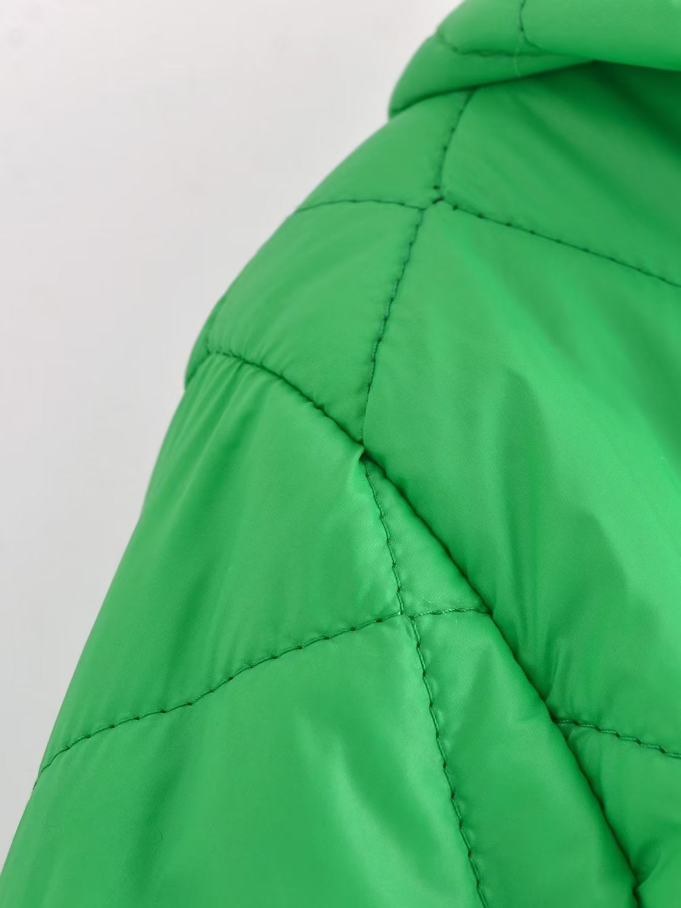 Fall Women Clothing Hooded Quilted Cotton-Padded Jacket Loose Jacket Coat