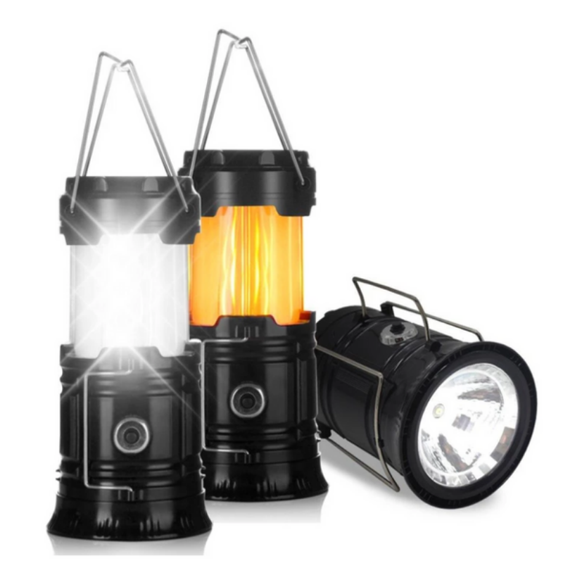 3-IN-1 CAMPING FlAME LANTERN, PORTABLE OUTDOOR LED LANTERN FLASHLIGHTS