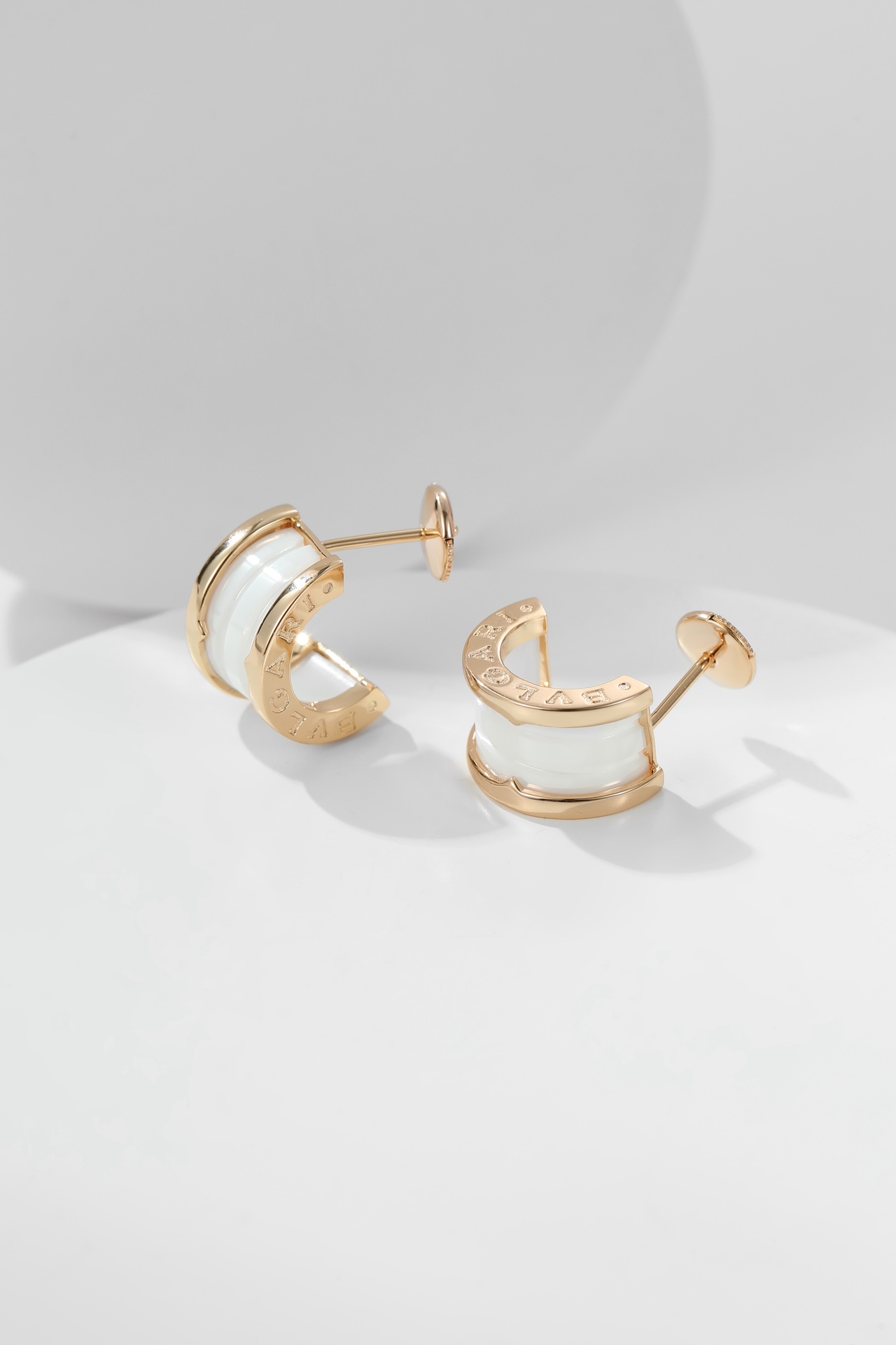 Bulgari Black and white ceramic earrings