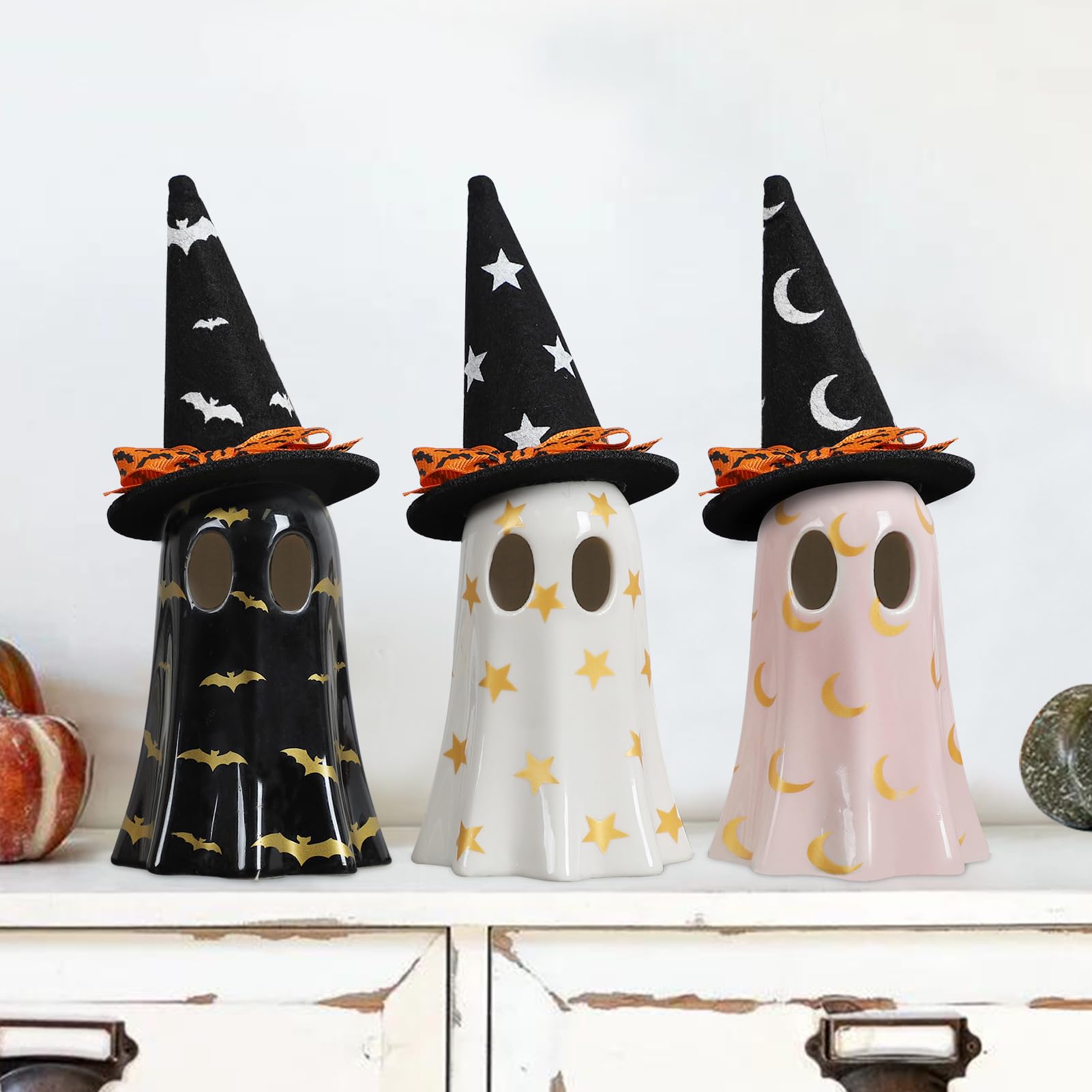 💥ON SALE💥- Ceramic Ghosts with Witch Hats 👻🎩✨