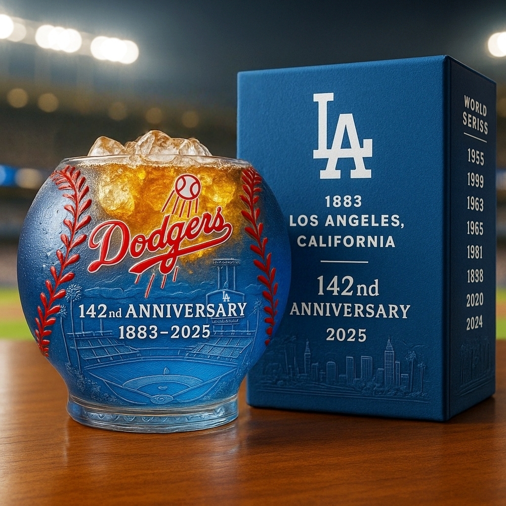 Dodgers 142nd Anniversary Whiskey Glass 2025