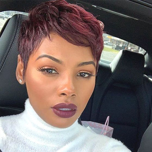 Luna Short Red Pixie Cut Natural Synthetic Wigs for Women