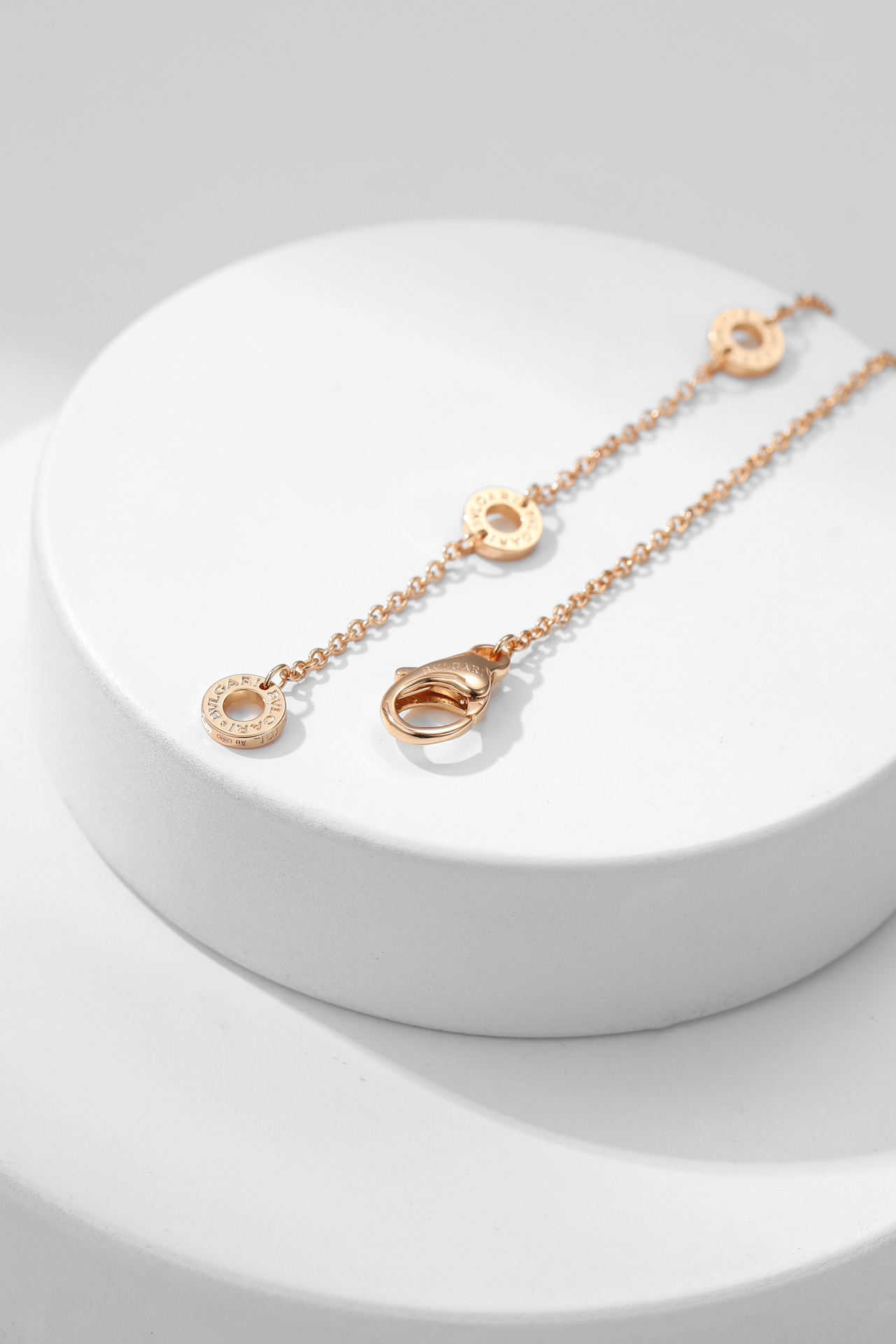 Bulgari logo engraved diamond necklace