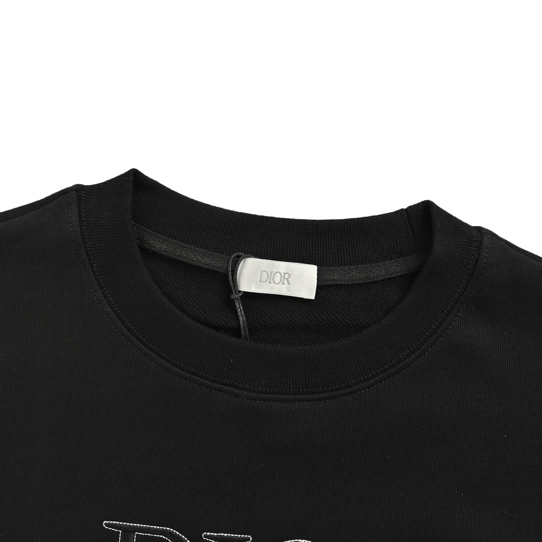 Dior 24Fw embroidered pin lettering crew neck sweatshirt