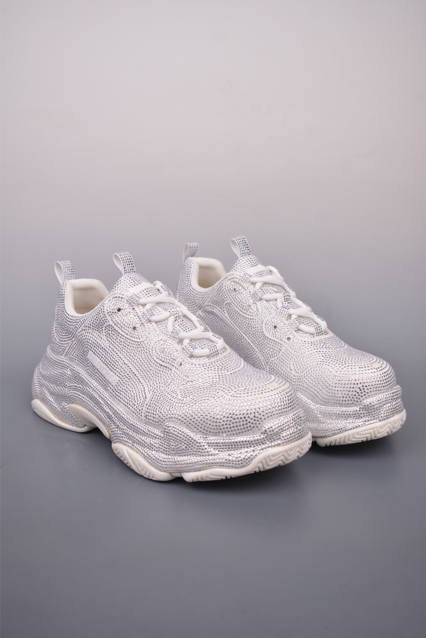 Balenciaga Triple S Trainers Sneaker White Diamonds