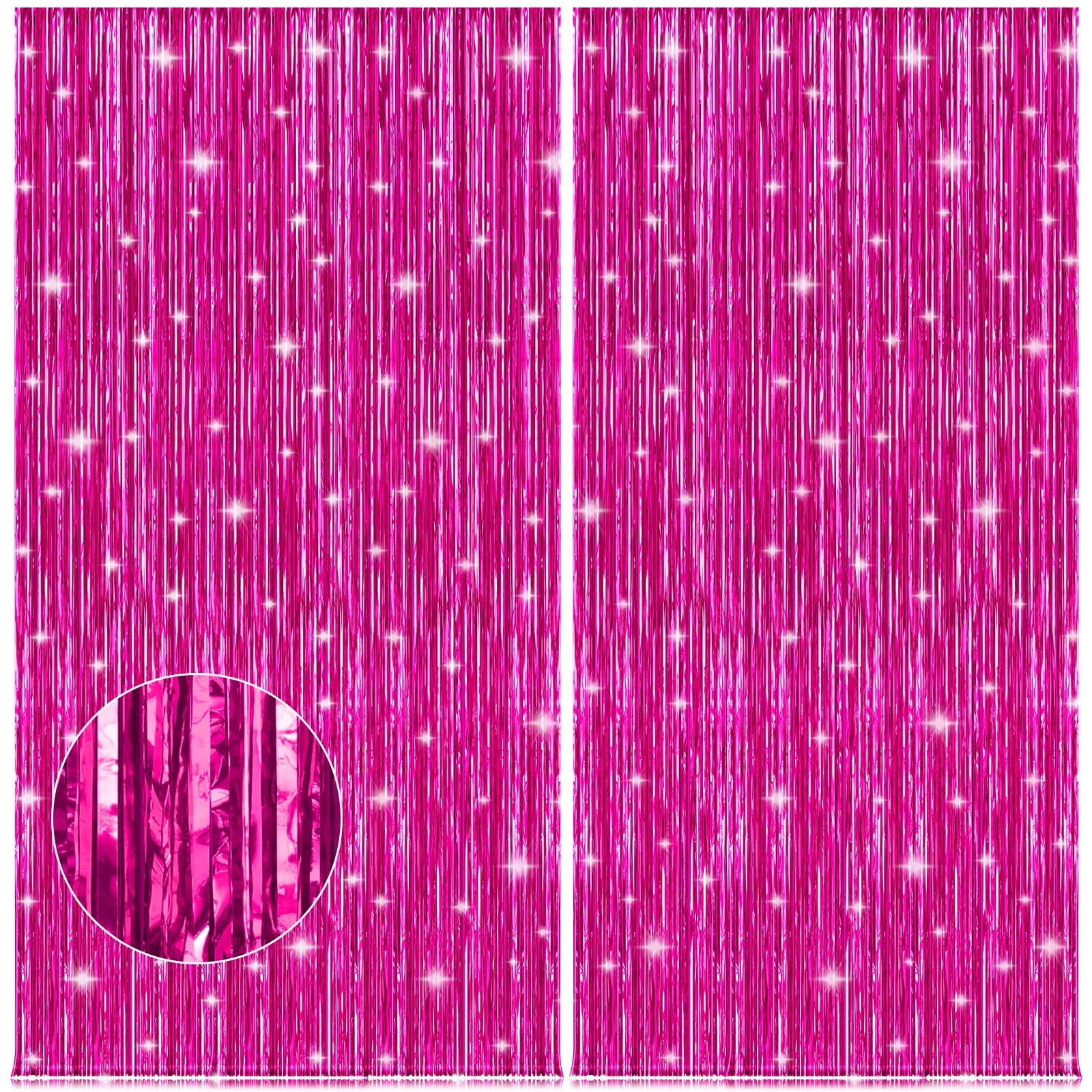 Party Streamers 3 Pack Metallic Tinsel Foil Fringe Curtains 3.2ft x 8.2ft Party Decorations