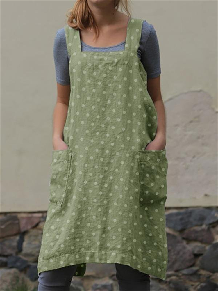 Polka Dot Cross Back Apron