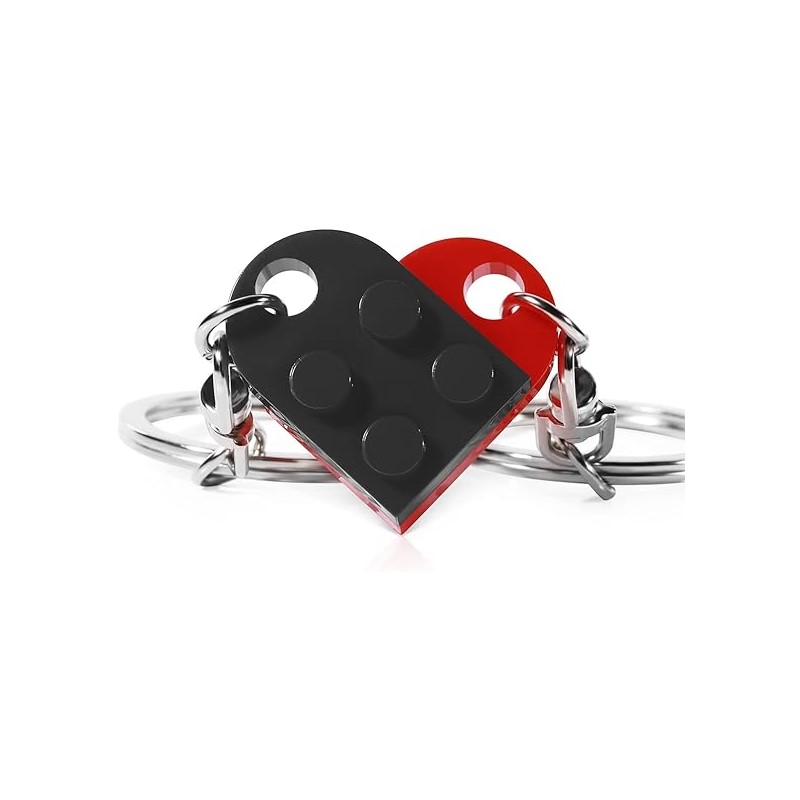 Brick Heart Keychain Set