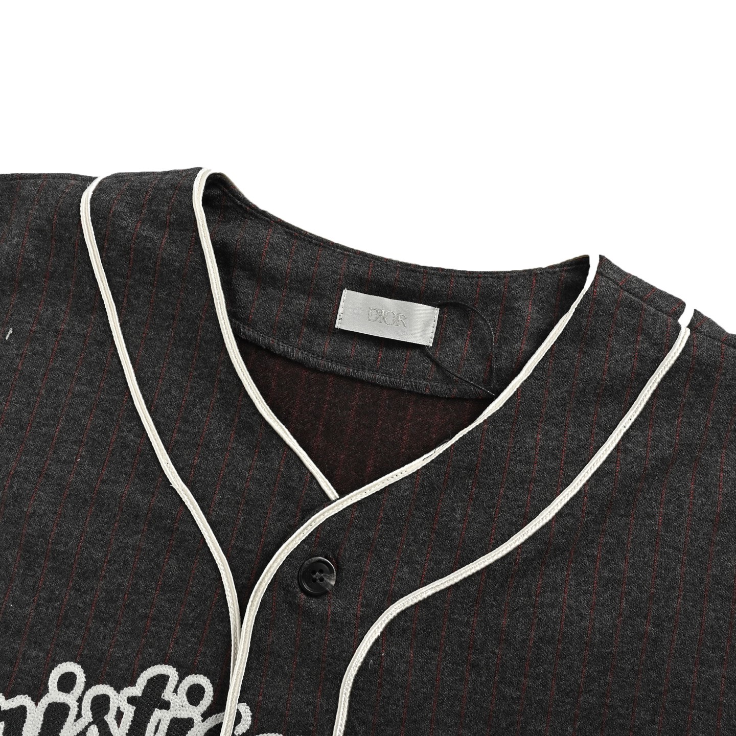 Dior chest embroidered short-sleeved baseball jacket