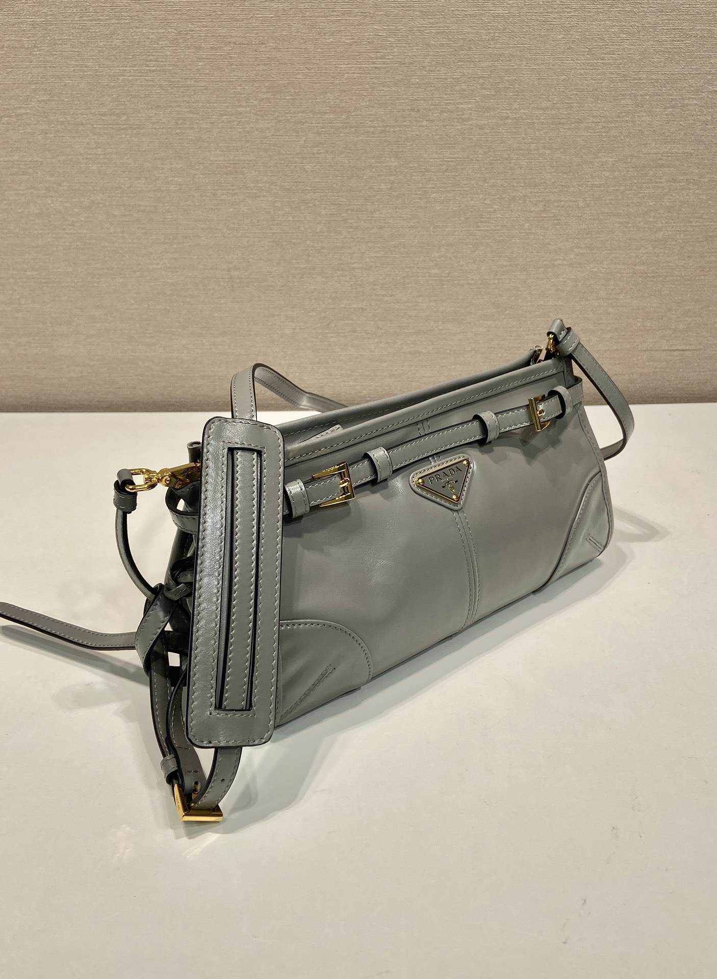 Prada LusSolf Oiled Wax Leather Shoulder Bag 1BA215