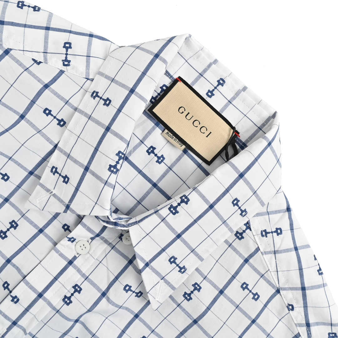 Gucci 24ss horsebit printed short sleeve shirt