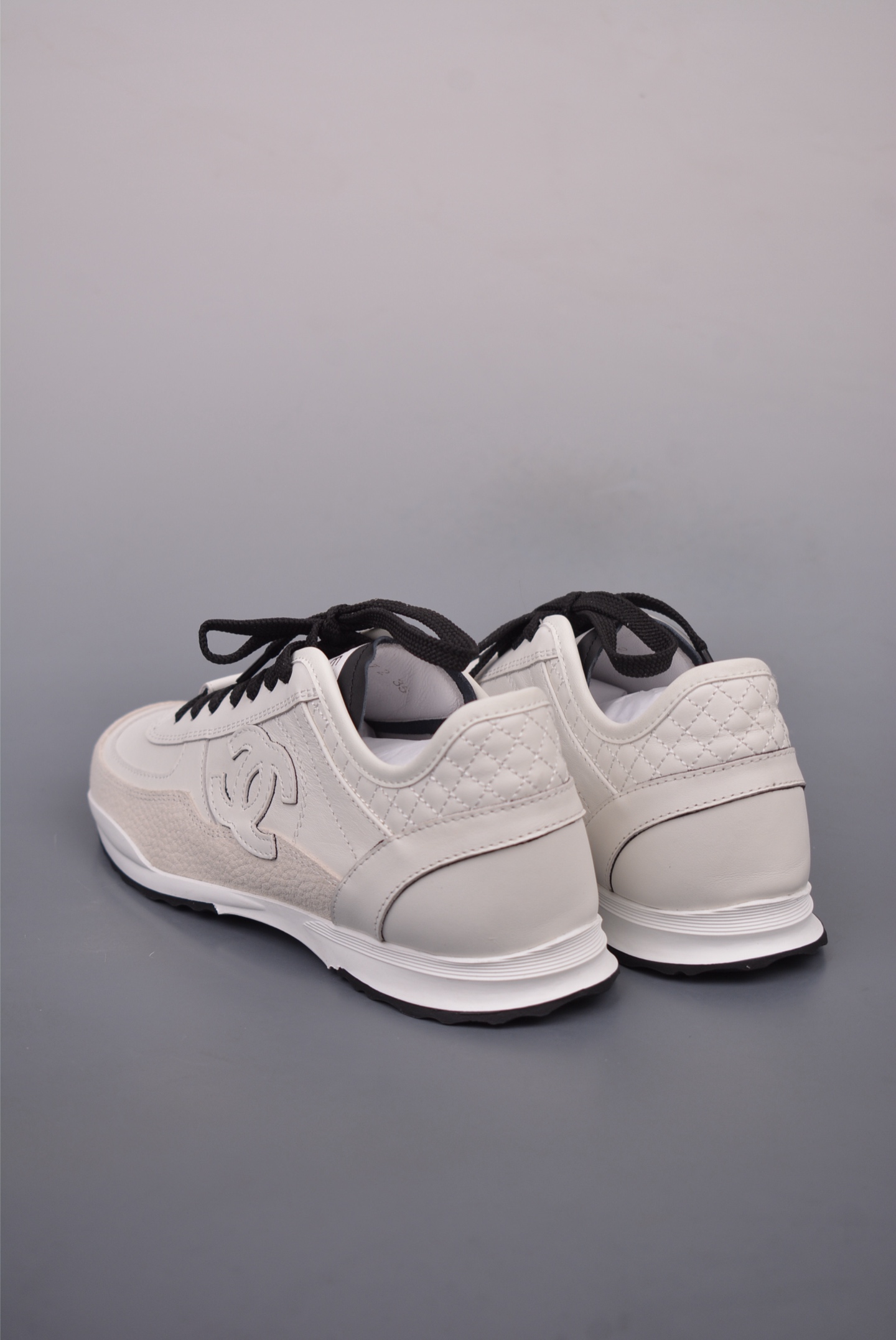 Chanel Calfskin Trainers Sneaker White Beige