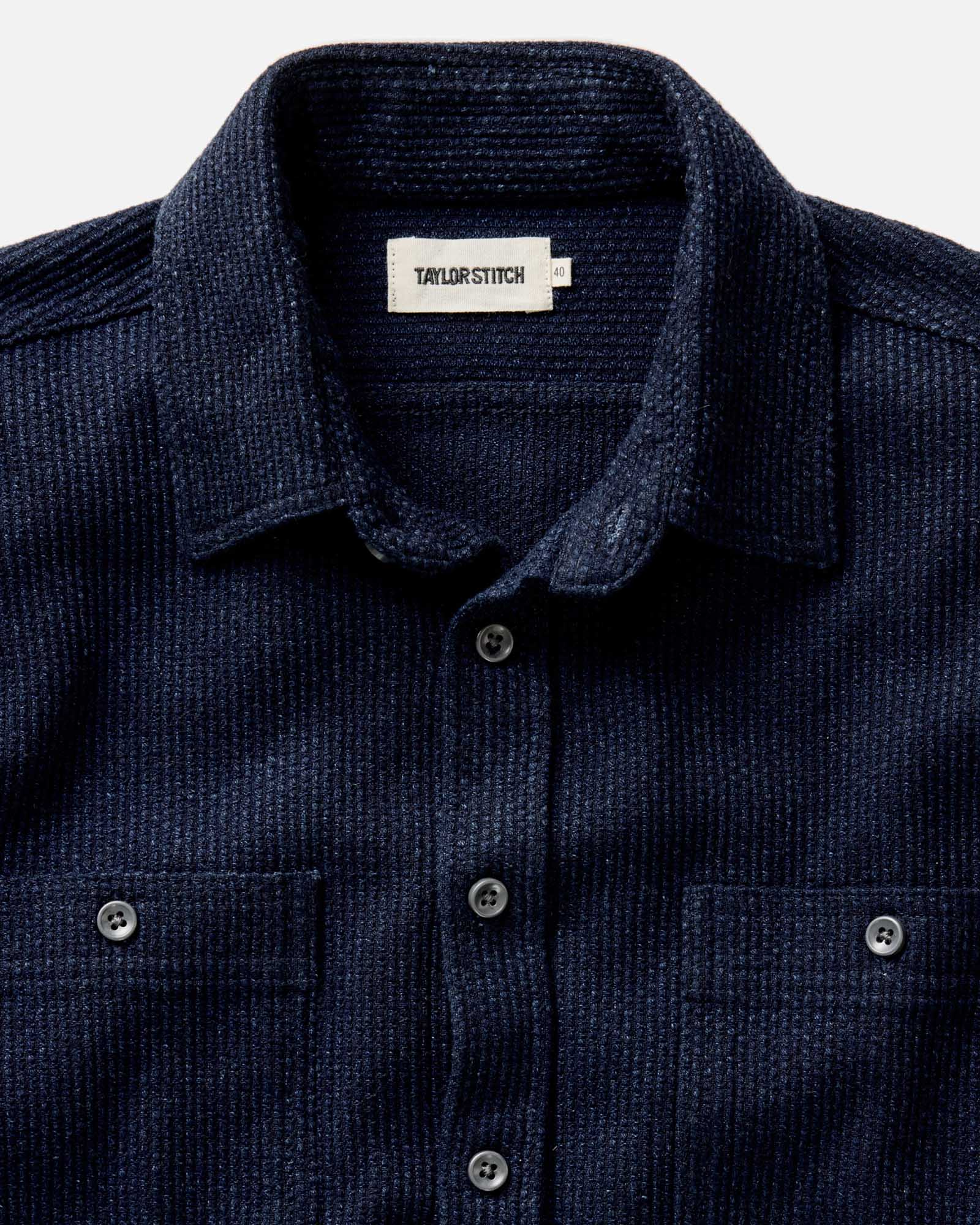 The Utility Shirt in Rinsed Indigo Sashiko