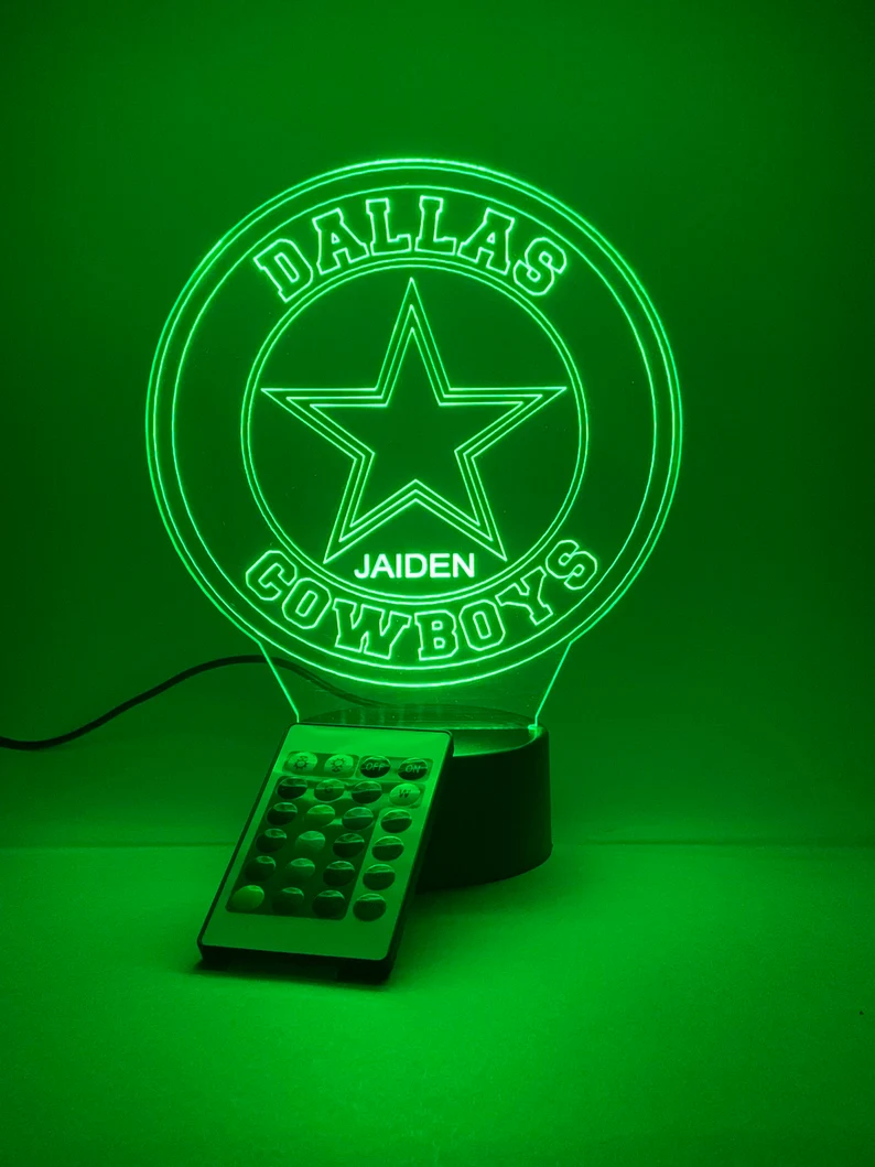DALLAS COWBOYS 3D LAMP PERSONALIZED