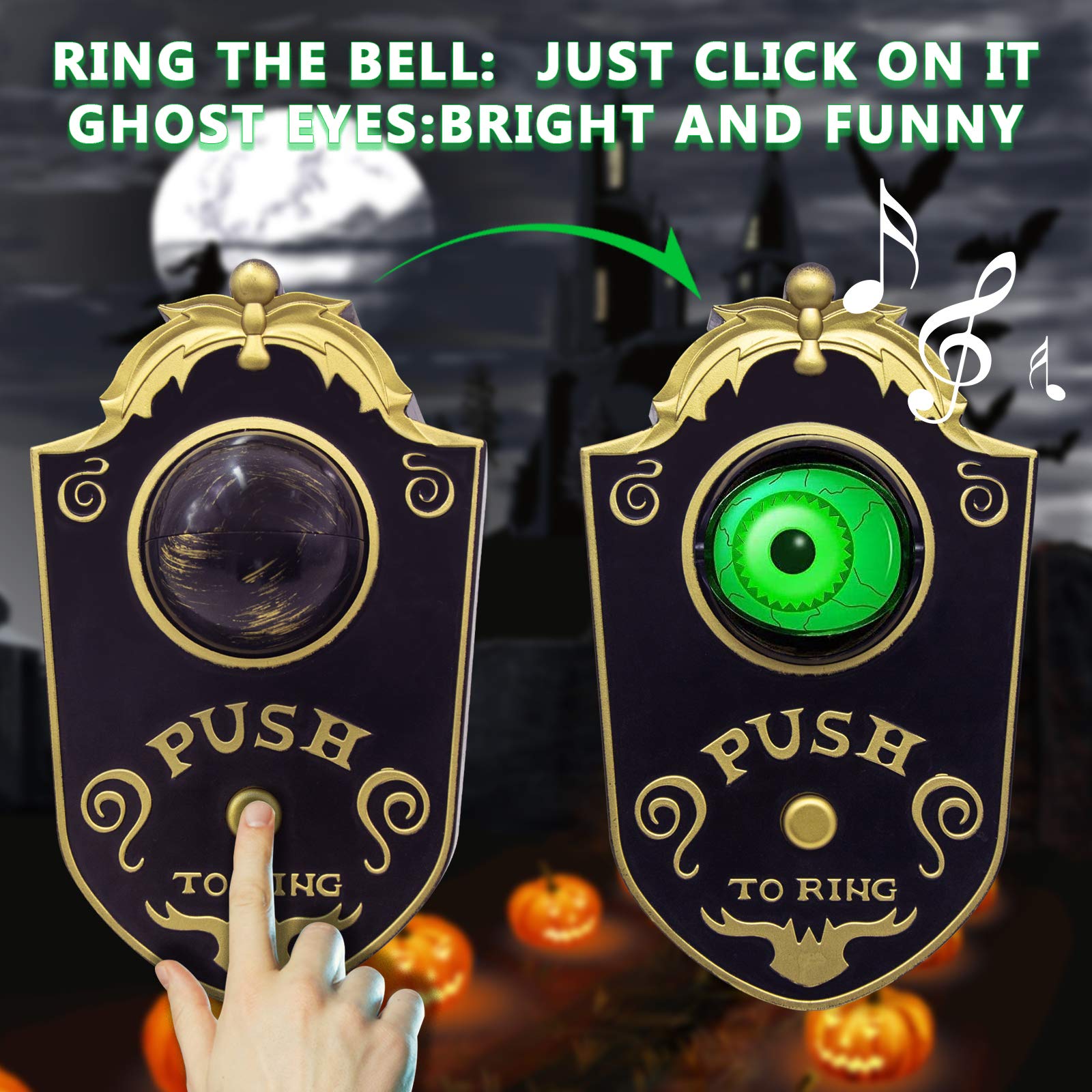 Haunted Doorbell Animated Eyeball with Spooky Sounds
