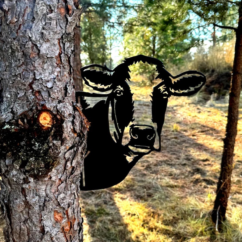 Peek-a-Boo Flipping Off Bigfoot Metal Sign