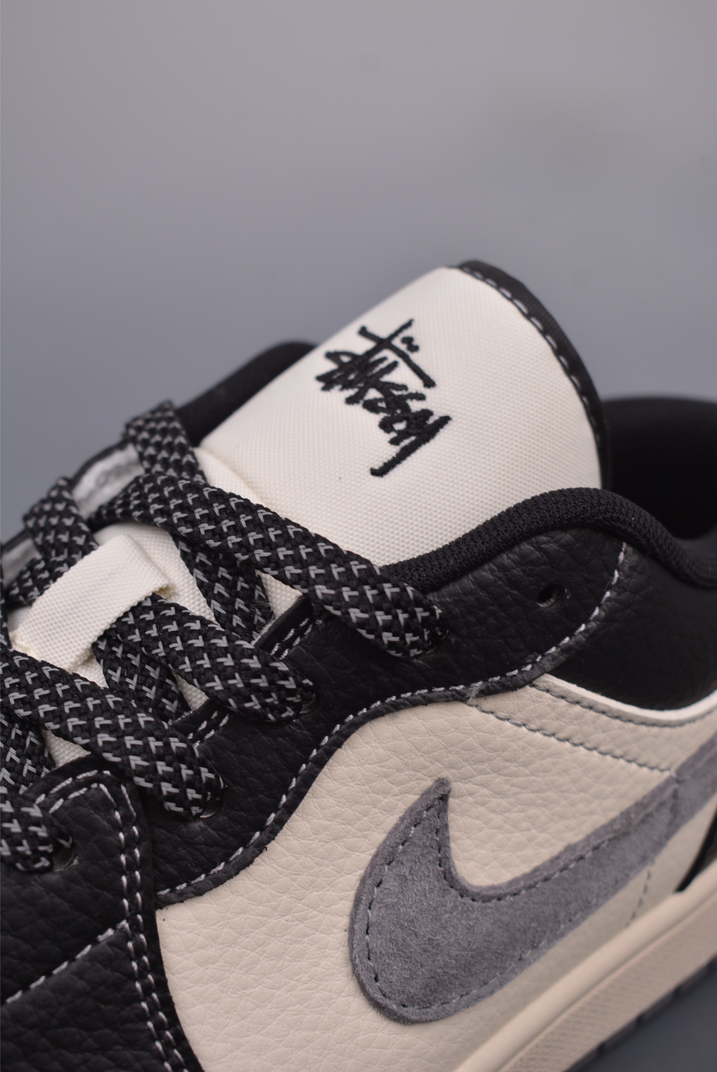 Stussy x Nike Air Jordan 1 Low OG Black, Grey and White XX3318-511
