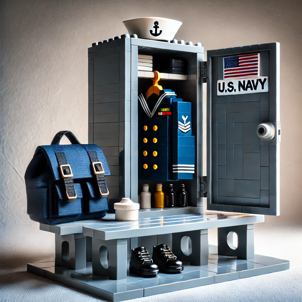 Military locker room style building blocks