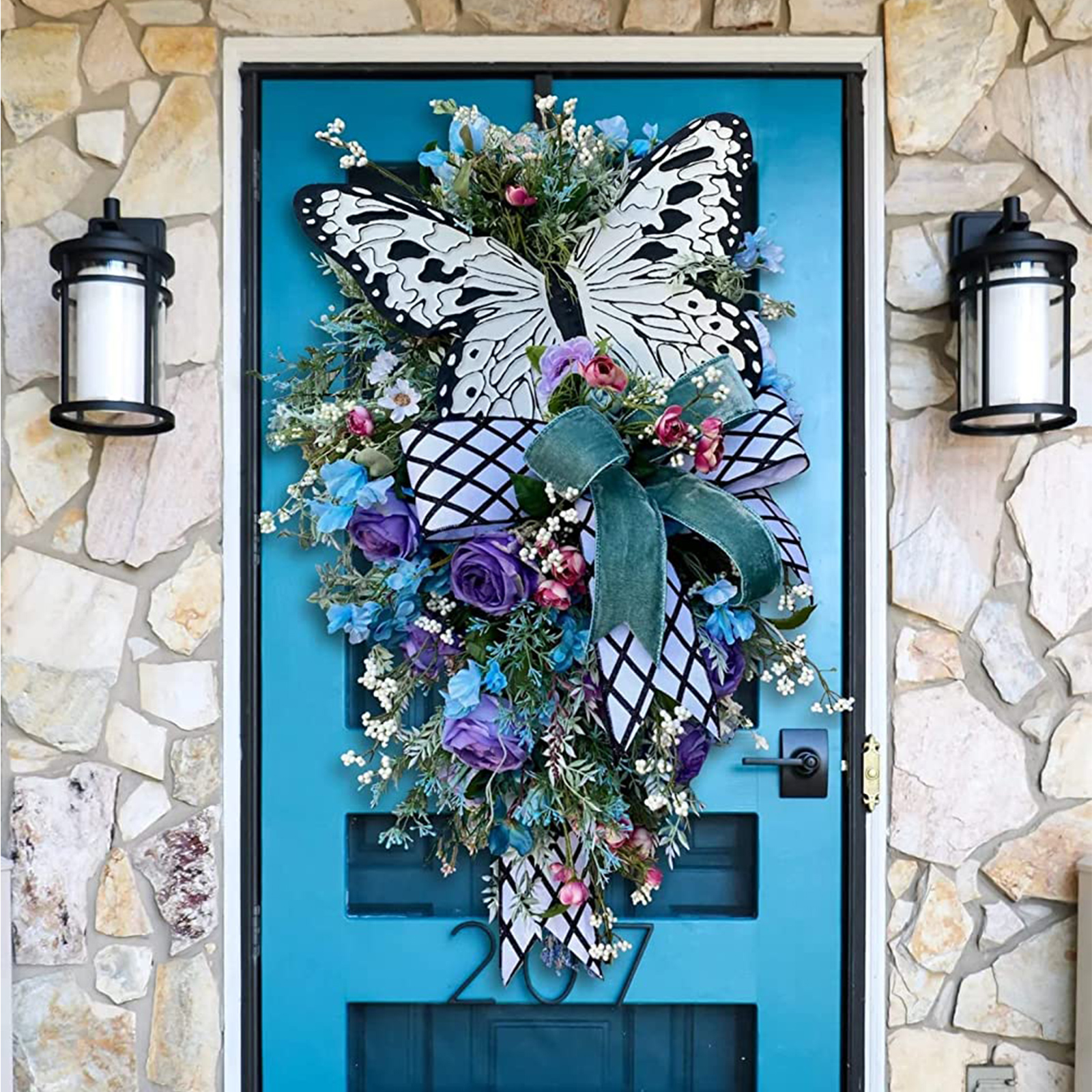 🔥[SAVE 50% OFF]--20 inch Simulation rose butterfly wreath