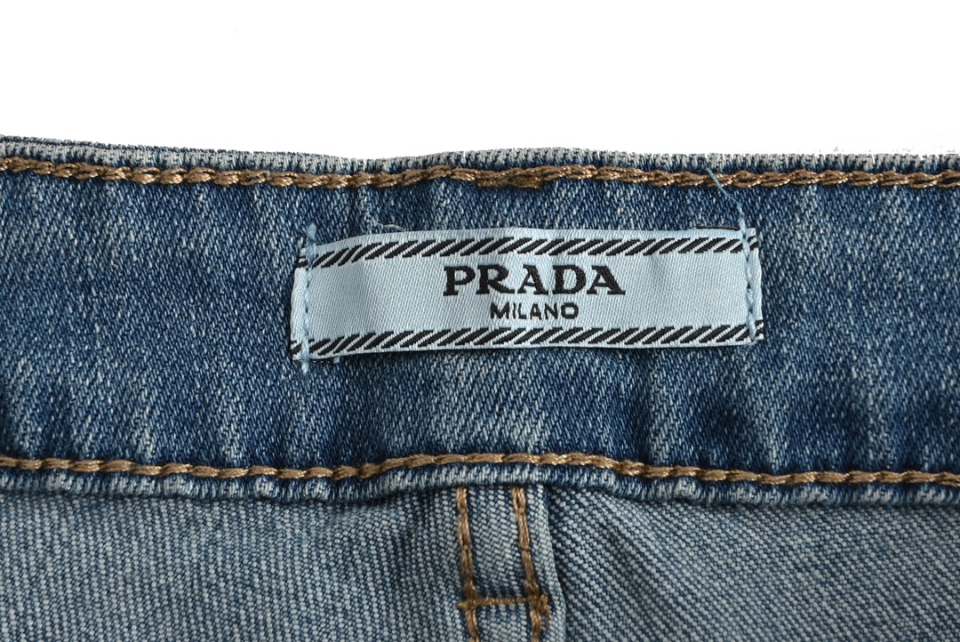 Prada Back Sketch Triangle Logo Jeans