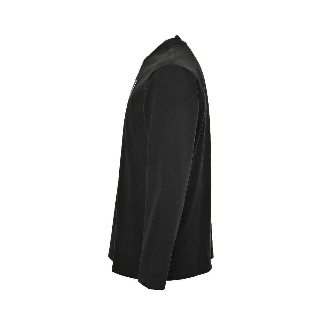 Fendi 24Fw long-sleeved T-shirt with contrasting double F logo embroidery on the chest