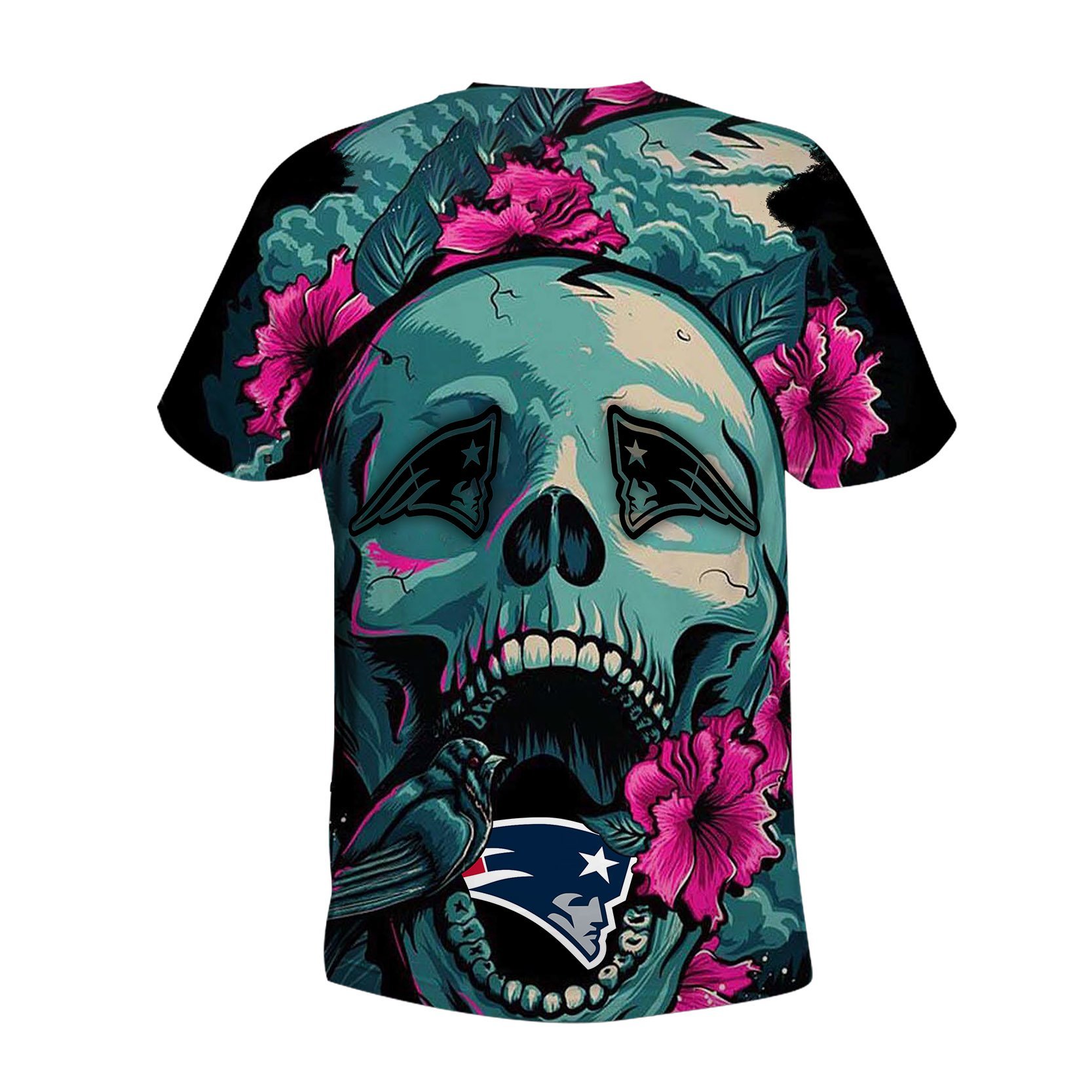 PATRIOTS 3D HOODIE SKULL FLOWER