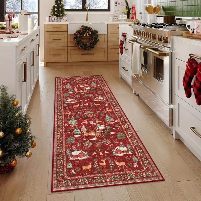 🎄Early Christmas Sale - 50% OFF🔥Christmas Reindeer & Trees Runner Mat (20