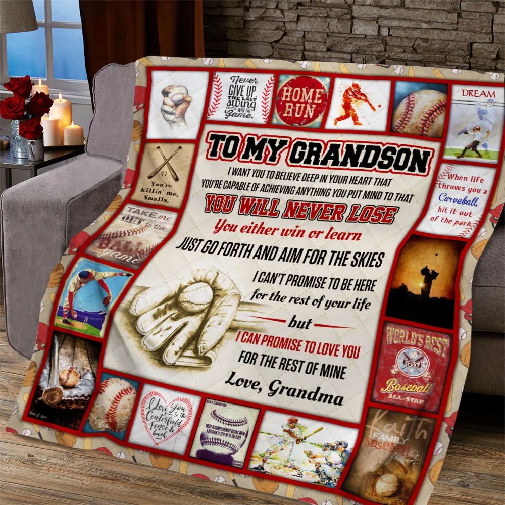 My Baseball Grandson, Grandma Quilt Blanket