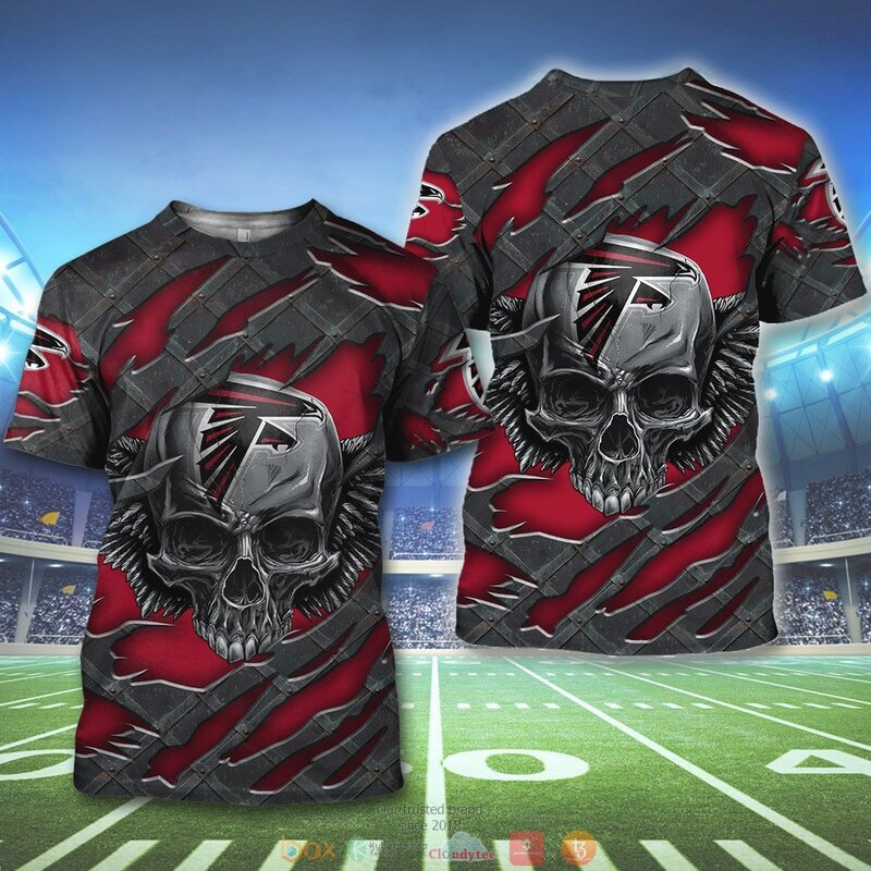 ATLANTA FALCONS WINGS SKULL 3D HOODIE