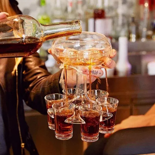 Party Drink Set For Liquor With 6 Glasses