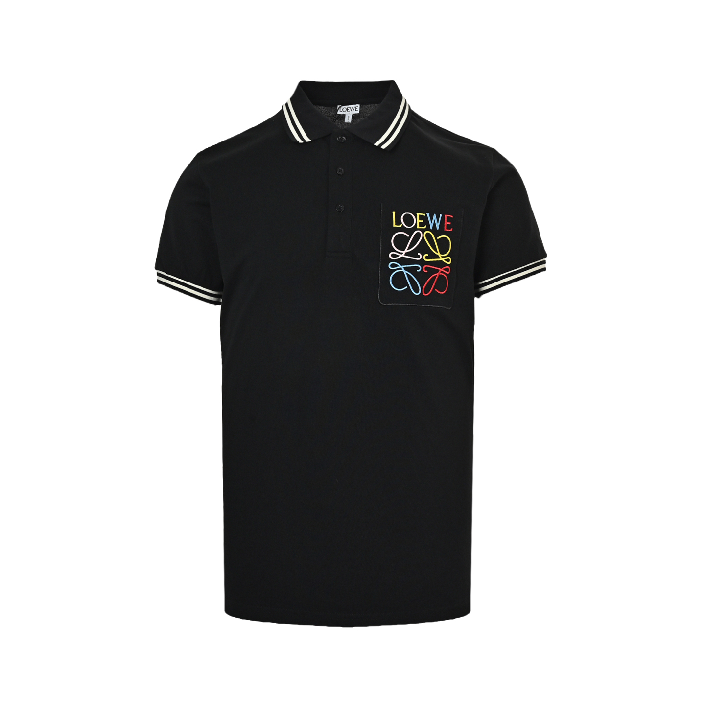 Loewe 25ss Pocket Colorful Embroidery Polo Short Sleeve