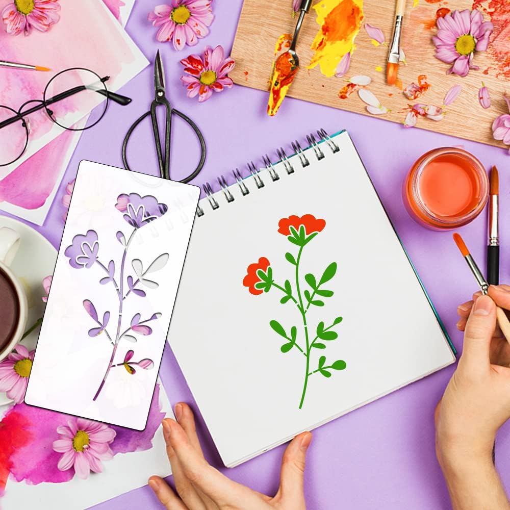 Last Day 70% OFF - Flower and leaf painting template 🌻 (repeatable)