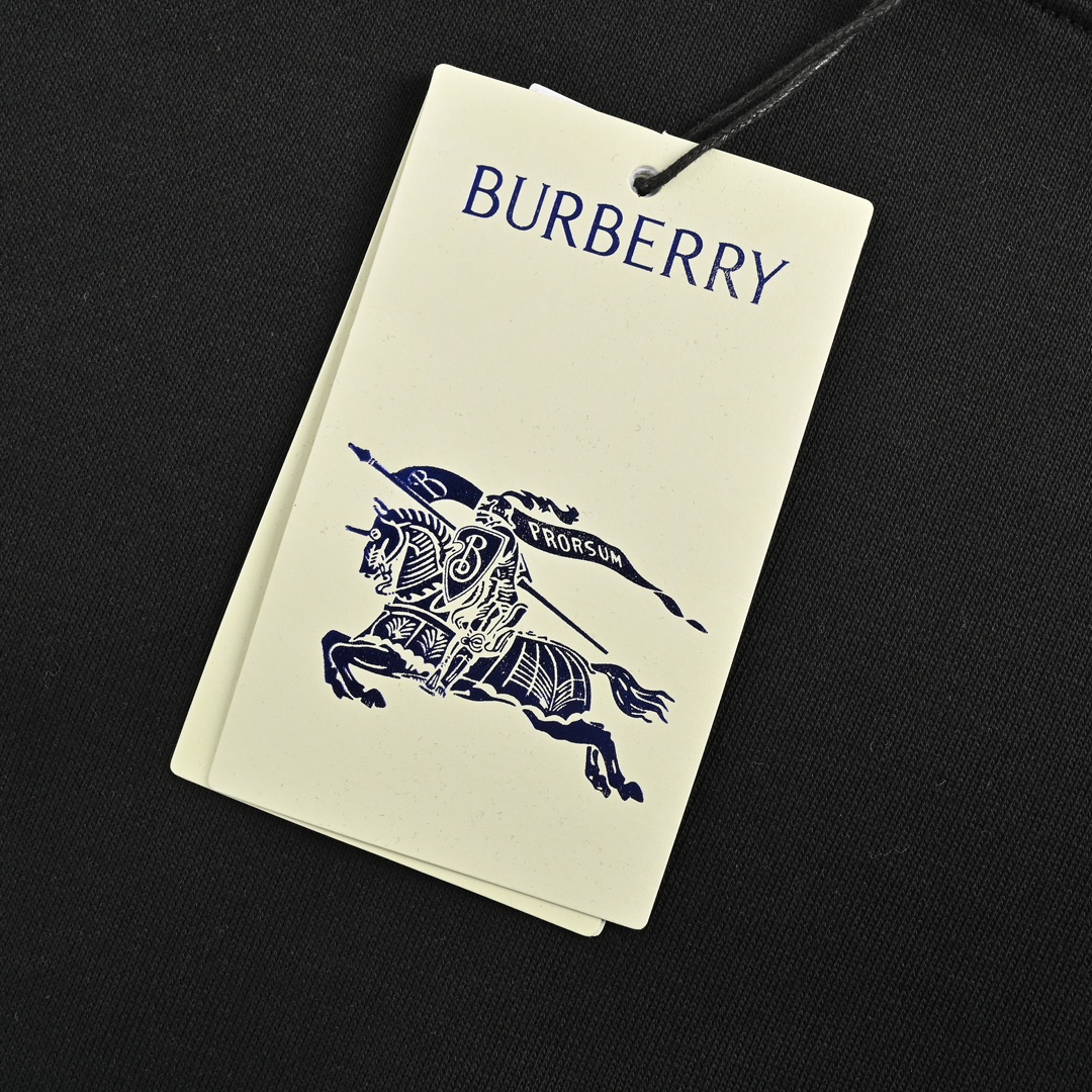 Burberry 24Fw hem embroidered warhorse crew neck sweatshirt