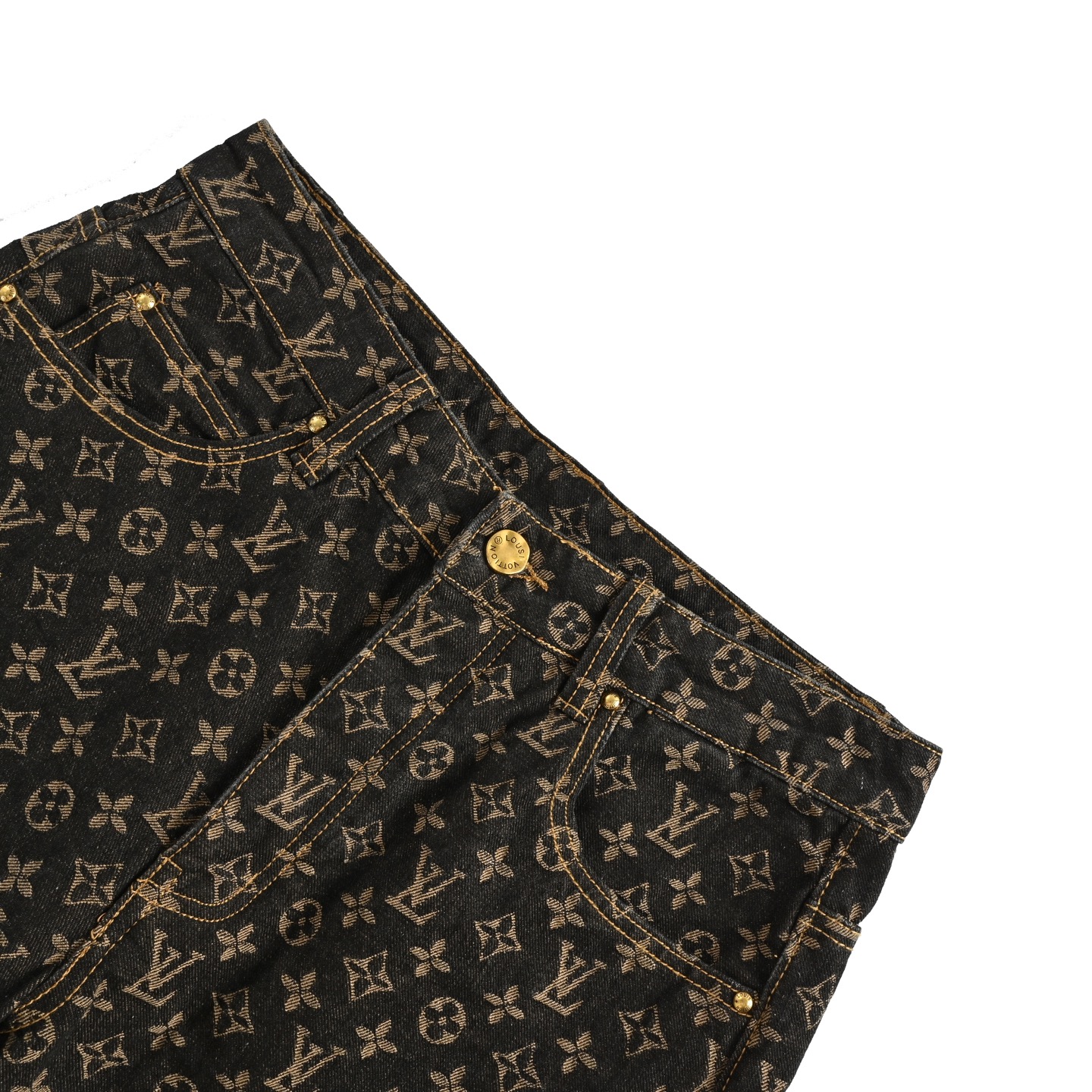 Louis Vuitton 25ss monogram print brown jeans