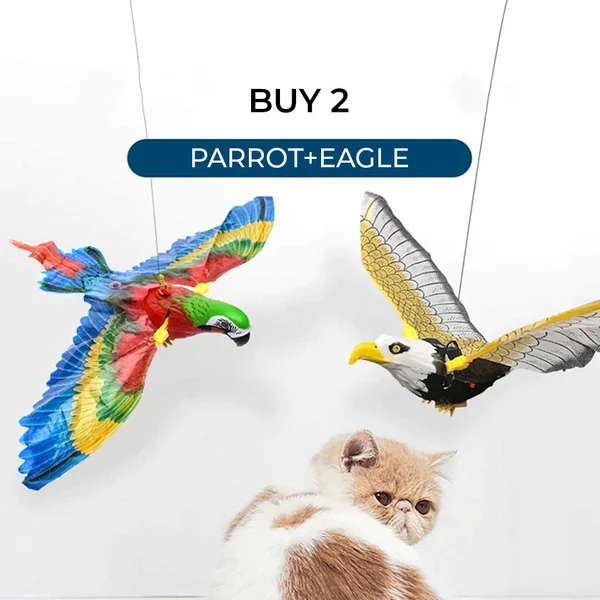 Waggfluence Bird Simulation Interactive Hanging Parrot/Eagle Flying Toy for Cats