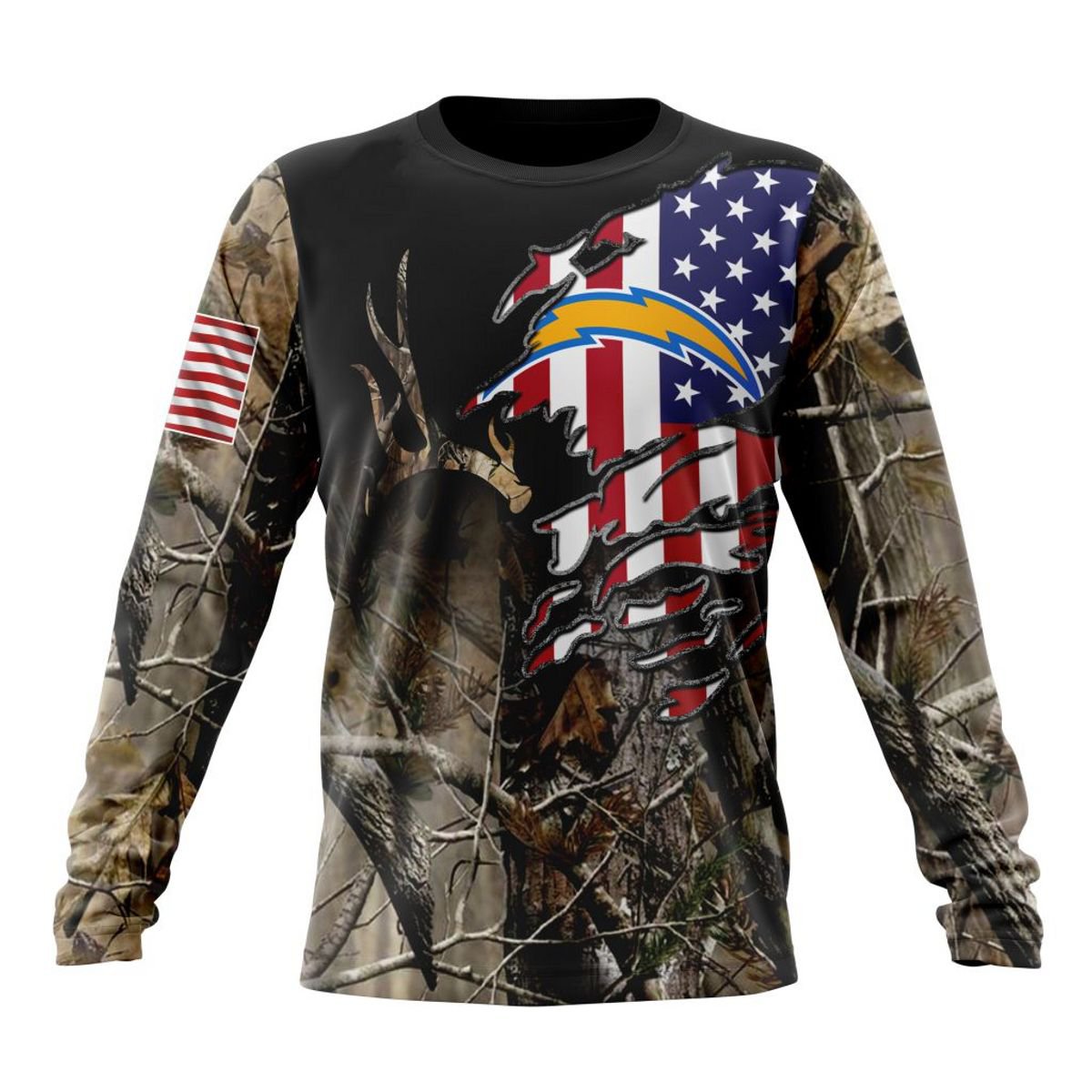 LOS ANGELES CHARGERS 3D HOODIE CAMO REALTREE HUNTING