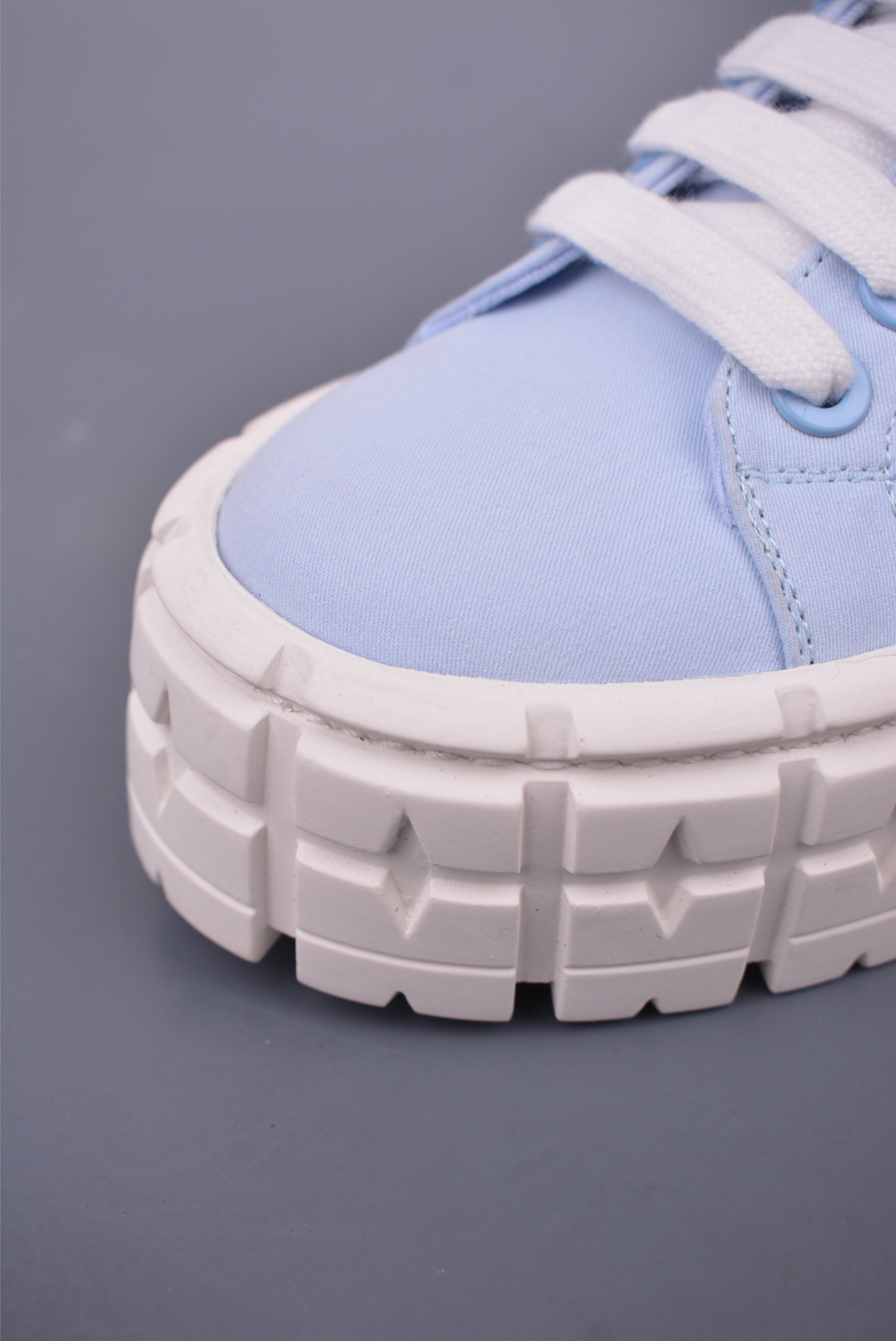 Prada Nylon Gabardine Low Sneakers Canvas Light Blue White SPAZZOL