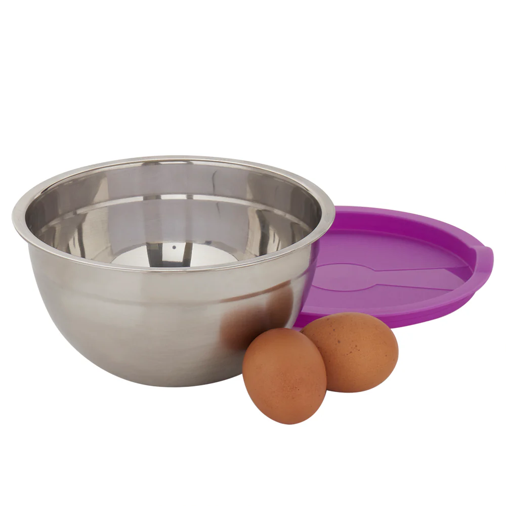 Home Basics 6-Piece Stainless Steel Nesting Mixing Bowls with Lids