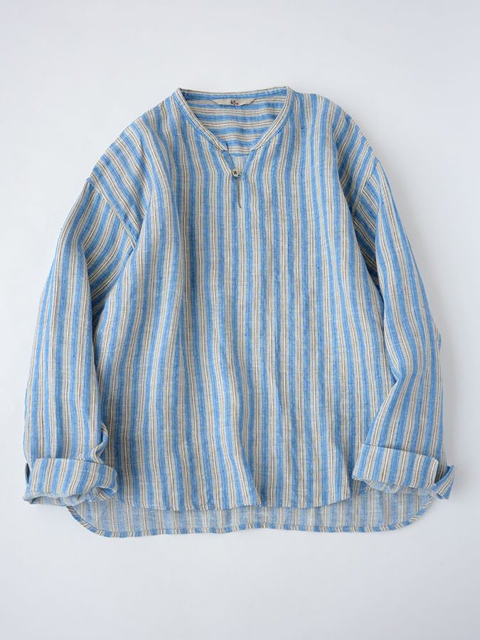 Women's Classic Jacquard Stripe Patchwork Casual Shirt