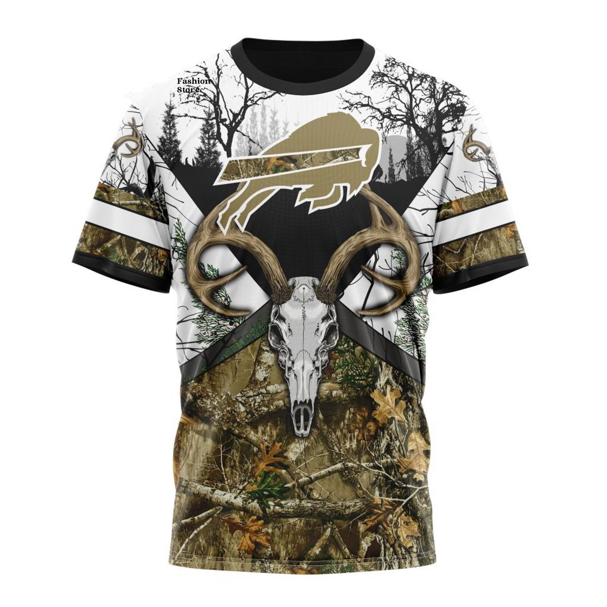 BUFFALO BILLS DEER SKULL AND FOREST 3D HOODIE