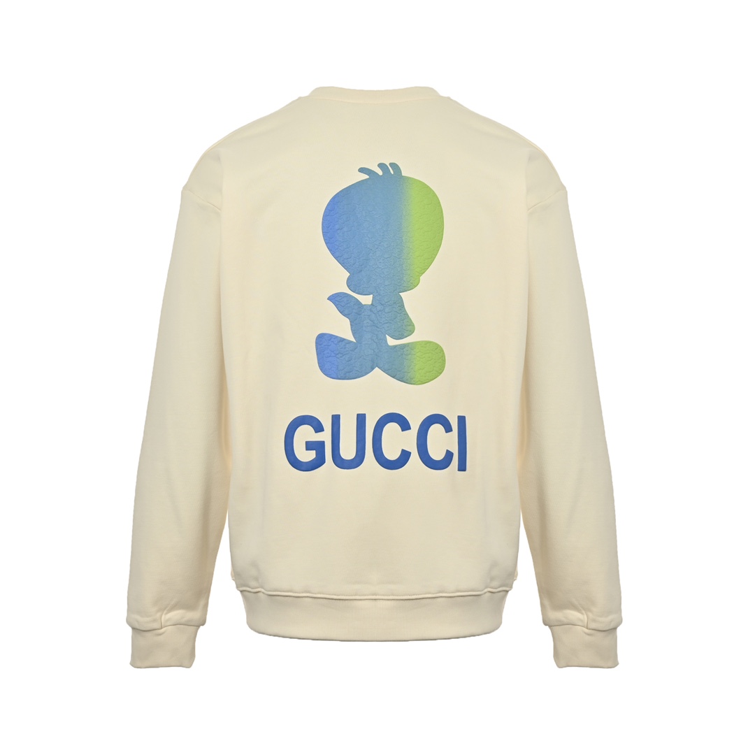 Gucci 24Fw crewneck sweatshirt with yellow duck print on the back